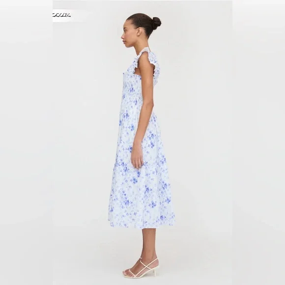 Hill house Floral Blue and White Women's Dress S - Picture 3 of 9